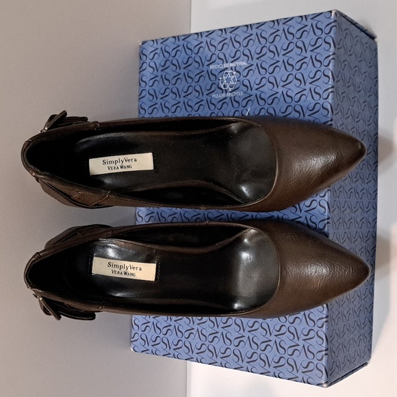 New Women's Simply Vera Wang Stiletto Heel Shoes Dark Brown Size 7 - Picture 3 of 9